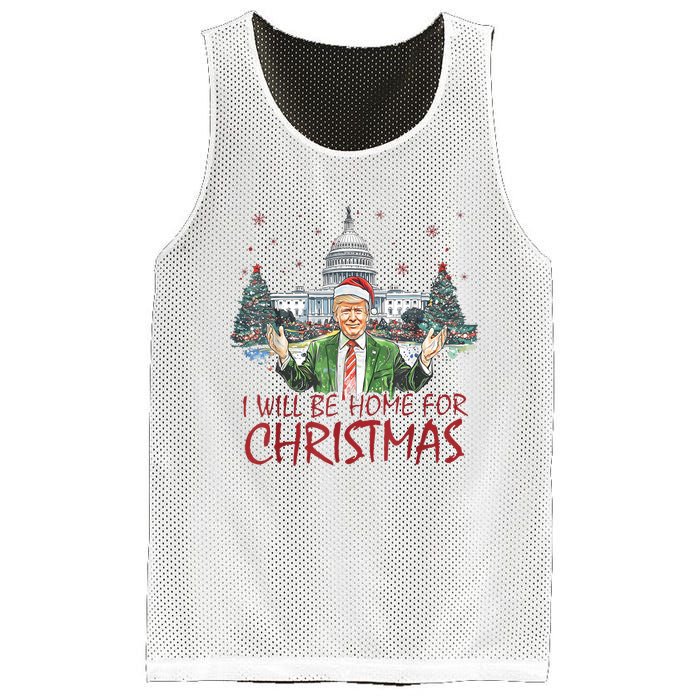 Trump ILl Be Home For Christmas Funny Xmas Mesh Reversible Basketball Jersey Tank