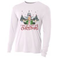 Trump ILl Be Home For Christmas Funny Xmas Cooling Performance Long Sleeve Crew