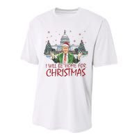 Trump ILl Be Home For Christmas Funny Xmas Performance Sprint T-Shirt