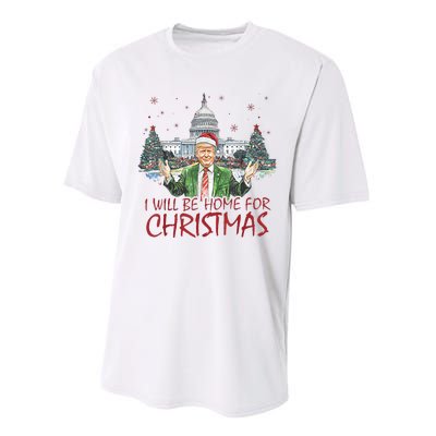 Trump ILl Be Home For Christmas Funny Xmas Performance Sprint T-Shirt