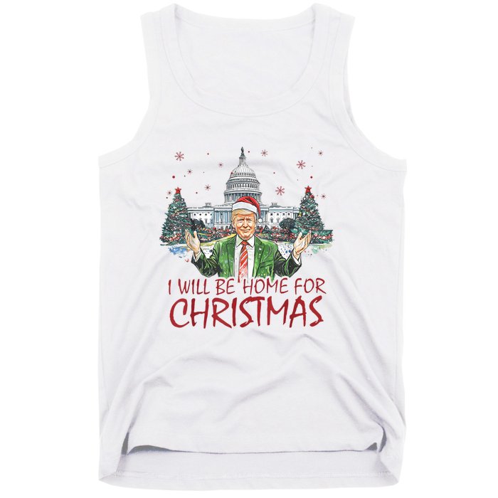 Trump ILl Be Home For Christmas Funny Xmas Tank Top