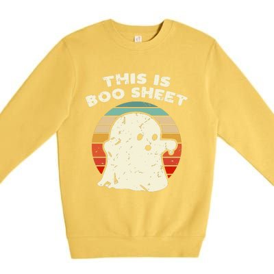 This Is Boo Sheet Ghost Vintage Retro Halloween Costume Premium Crewneck Sweatshirt