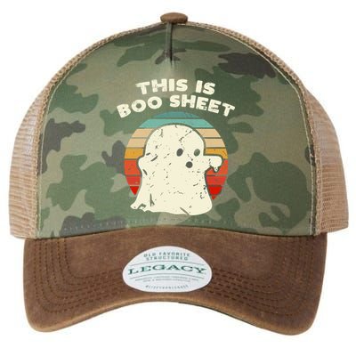 This Is Boo Sheet Ghost Vintage Retro Halloween Costume Legacy Tie Dye Trucker Hat