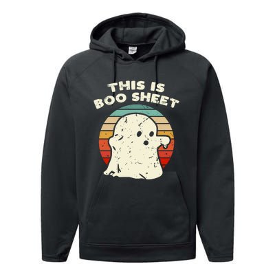 This Is Boo Sheet Ghost Vintage Retro Halloween Costume Performance Fleece Hoodie