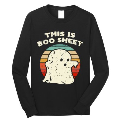 This Is Boo Sheet Ghost Vintage Retro Halloween Costume Long Sleeve Shirt