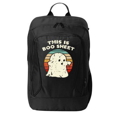 This Is Boo Sheet Ghost Vintage Retro Halloween Costume City Backpack