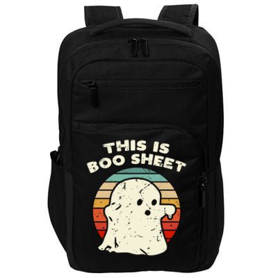 This Is Boo Sheet Ghost Vintage Retro Halloween Costume Impact Tech Backpack