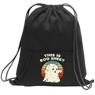 This Is Boo Sheet Ghost Vintage Retro Halloween Costume Sweatshirt Cinch Pack Bag