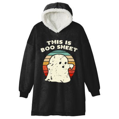 This Is Boo Sheet Ghost Vintage Retro Halloween Costume Hooded Wearable Blanket