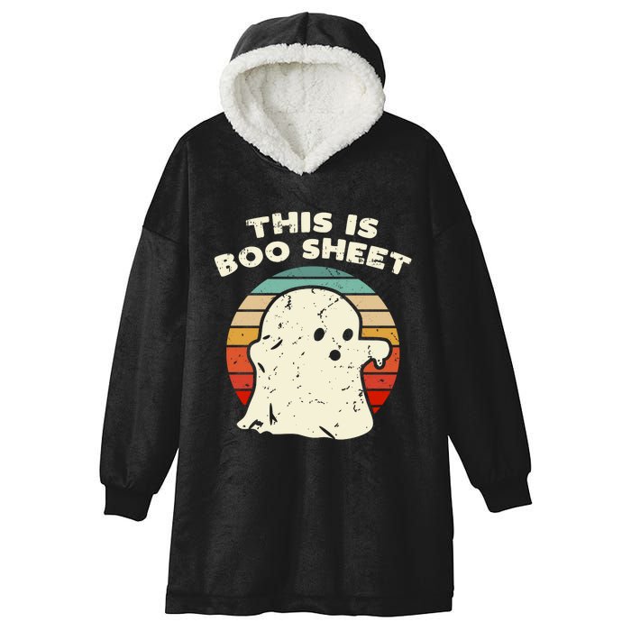 This Is Boo Sheet Ghost Vintage Retro Halloween Costume Hooded Wearable Blanket