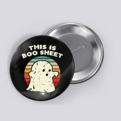 This Is Boo Sheet Ghost Vintage Retro Halloween Costume Button