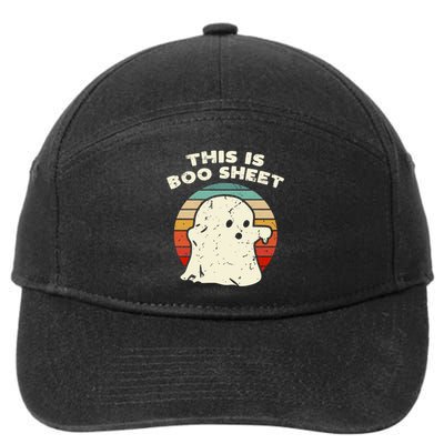 This Is Boo Sheet Ghost Vintage Retro Halloween Costume 7-Panel Snapback Hat