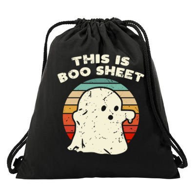 This Is Boo Sheet Ghost Vintage Retro Halloween Costume Drawstring Bag