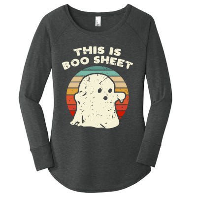 This Is Boo Sheet Ghost Vintage Retro Halloween Costume Women's Perfect Tri Tunic Long Sleeve Shirt