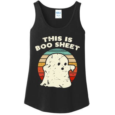 This Is Boo Sheet Ghost Vintage Retro Halloween Costume Ladies Essential Tank