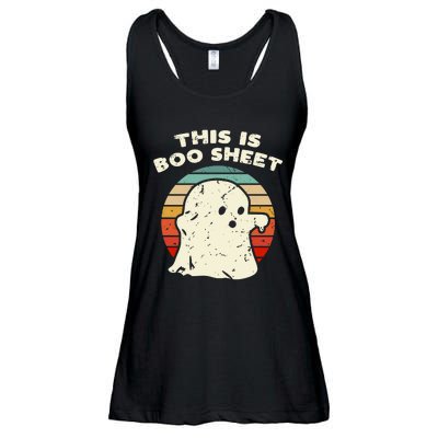 This Is Boo Sheet Ghost Vintage Retro Halloween Costume Ladies Essential Flowy Tank