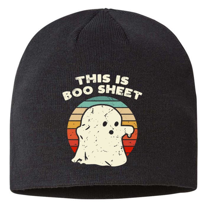 This Is Boo Sheet Ghost Vintage Retro Halloween Costume Sustainable Beanie