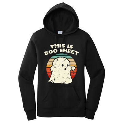 This Is Boo Sheet Ghost Vintage Retro Halloween Costume Women's Pullover Hoodie