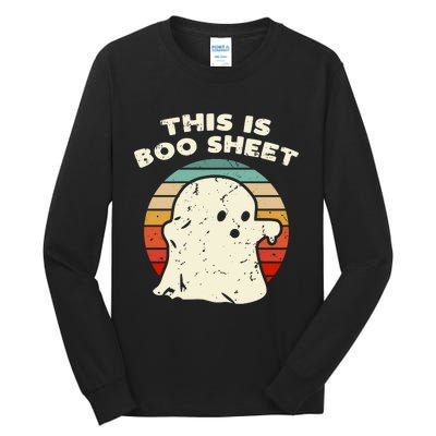 This Is Boo Sheet Ghost Vintage Retro Halloween Costume Tall Long Sleeve T-Shirt