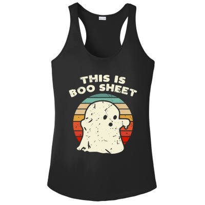 This Is Boo Sheet Ghost Vintage Retro Halloween Costume Ladies PosiCharge Competitor Racerback Tank