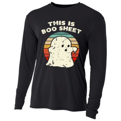 This Is Boo Sheet Ghost Vintage Retro Halloween Costume Cooling Performance Long Sleeve Crew