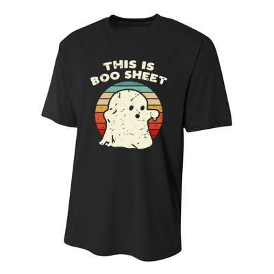 This Is Boo Sheet Ghost Vintage Retro Halloween Costume Youth Performance Sprint T-Shirt