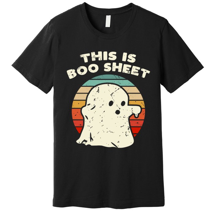 This Is Boo Sheet Ghost Vintage Retro Halloween Costume Premium T-Shirt