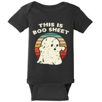 This Is Boo Sheet Ghost Vintage Retro Halloween Costume Baby Bodysuit