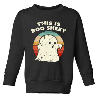 This Is Boo Sheet Ghost Vintage Retro Halloween Costume Toddler Sweatshirt