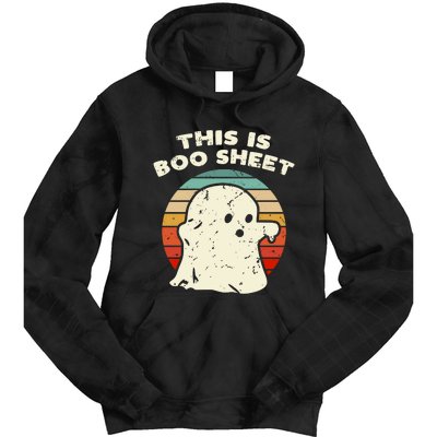 This Is Boo Sheet Ghost Vintage Retro Halloween Costume Tie Dye Hoodie