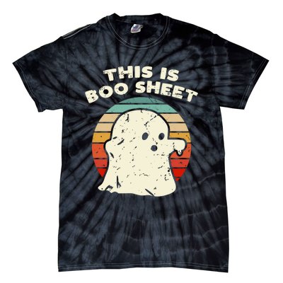 This Is Boo Sheet Ghost Vintage Retro Halloween Costume Tie-Dye T-Shirt