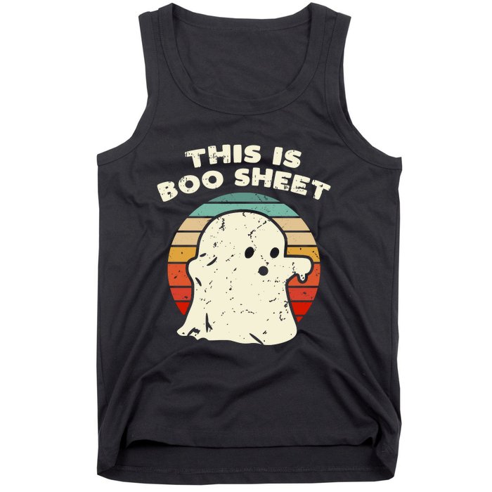 This Is Boo Sheet Ghost Vintage Retro Halloween Costume Tank Top