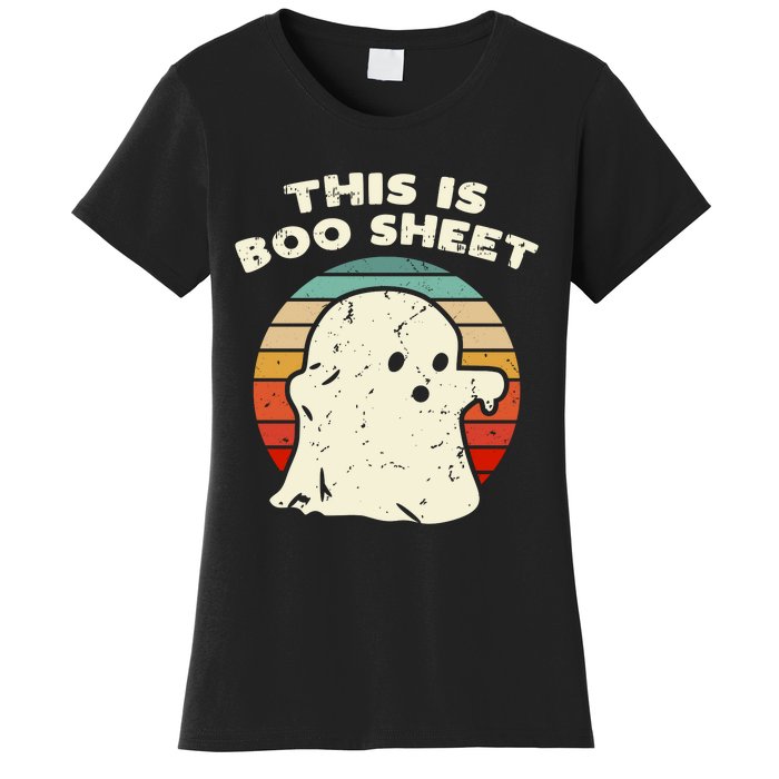 This Is Boo Sheet Ghost Vintage Retro Halloween Costume Women's T-Shirt