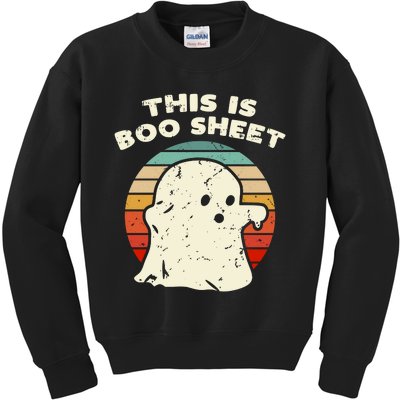 This Is Boo Sheet Ghost Vintage Retro Halloween Costume Kids Sweatshirt