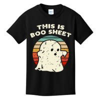 This Is Boo Sheet Ghost Vintage Retro Halloween Costume Kids T-Shirt