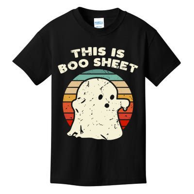 This Is Boo Sheet Ghost Vintage Retro Halloween Costume Kids T-Shirt