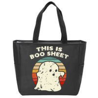 This Is Boo Sheet Ghost Vintage Retro Halloween Costume Zip Tote Bag