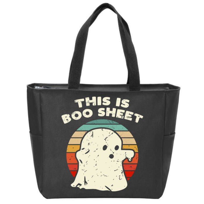 This Is Boo Sheet Ghost Vintage Retro Halloween Costume Zip Tote Bag