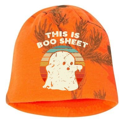 This Is Boo Sheet Ghost Vintage Retro Halloween Costume Kati - Camo Knit Beanie