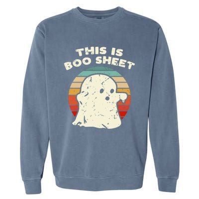 This Is Boo Sheet Ghost Vintage Retro Halloween Costume Garment-Dyed Sweatshirt