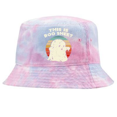 This Is Boo Sheet Ghost Vintage Retro Halloween Costume Tie-Dyed Bucket Hat