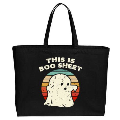 This Is Boo Sheet Ghost Vintage Retro Halloween Costume Cotton Canvas Jumbo Tote