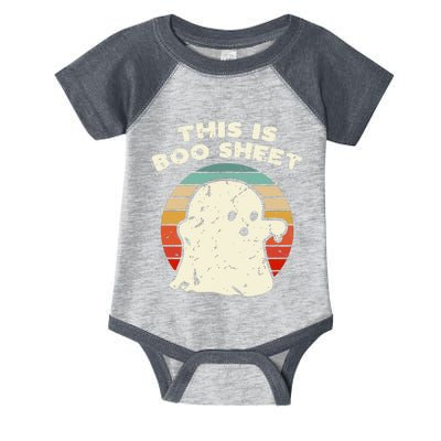 This Is Boo Sheet Ghost Vintage Retro Halloween Costume Infant Baby Jersey Bodysuit