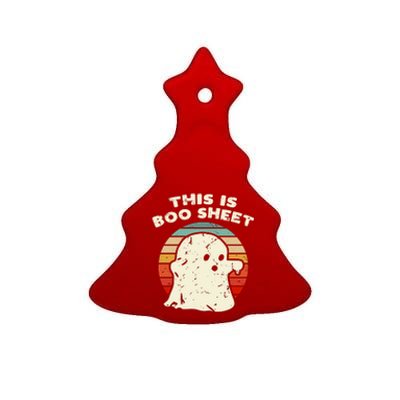 This Is Boo Sheet Ghost Vintage Retro Halloween Costume Ceramic Tree Ornament