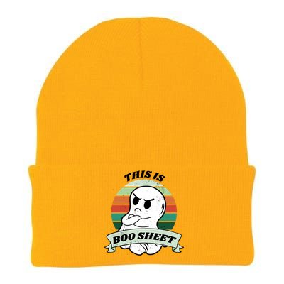 This Is Boo Sheet Cartoon Ghost Funny Halloween Knit Cap Winter Beanie