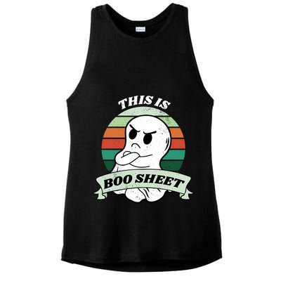 This Is Boo Sheet Cartoon Ghost Funny Halloween Ladies PosiCharge Tri-Blend Wicking Tank