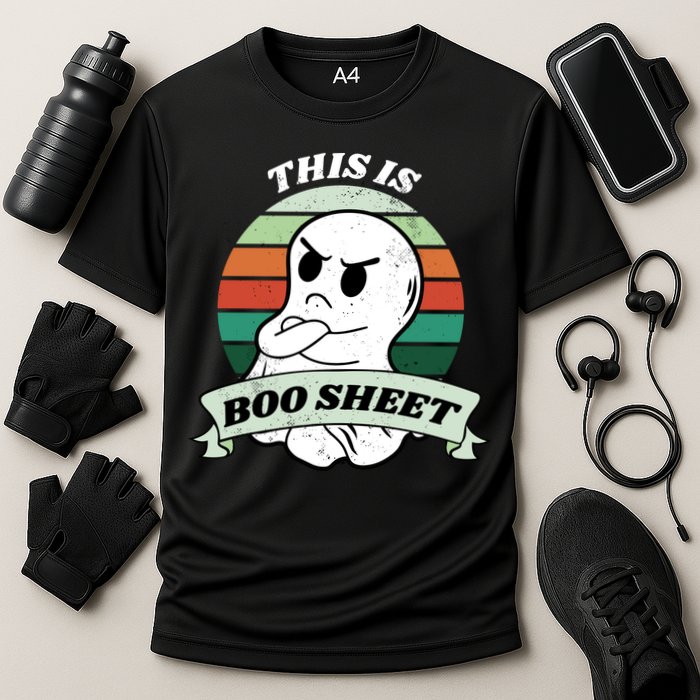 This Is Boo Sheet Cartoon Ghost Funny Halloween Cooling Performance Crew T-Shirt