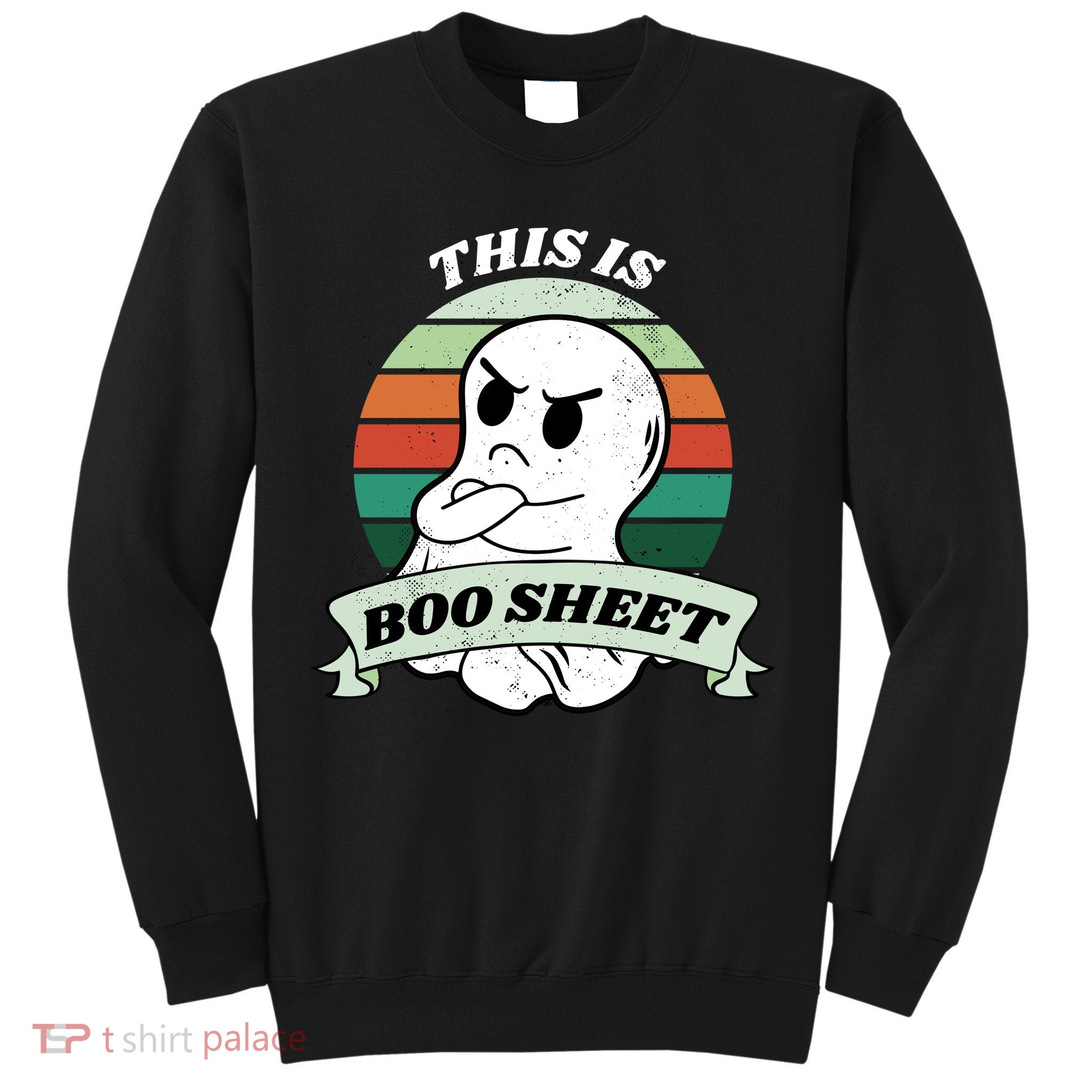 This Is Boo Sheet Cartoon Ghost Funny Halloween Sweatshirt
