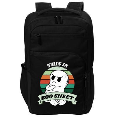 This Is Boo Sheet Cartoon Ghost Funny Halloween Impact Tech Backpack