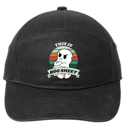 This Is Boo Sheet Cartoon Ghost Funny Halloween 7-Panel Snapback Hat